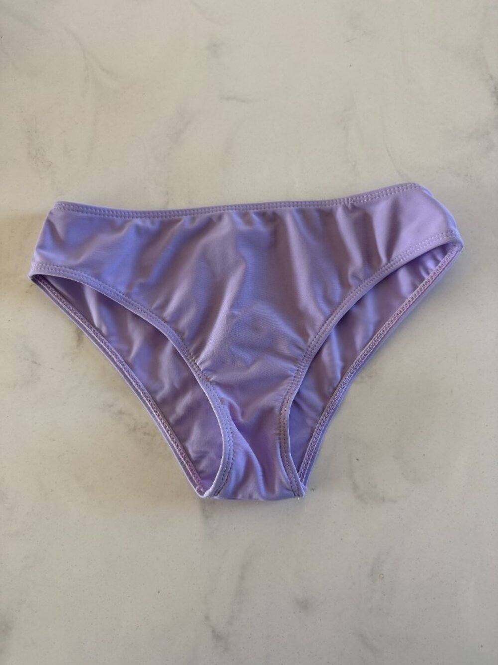 Bundle of 2 Women's Bikini Bottoms - Tropical Floral Print + Solid Lavender - M - Picture 9 of 10
